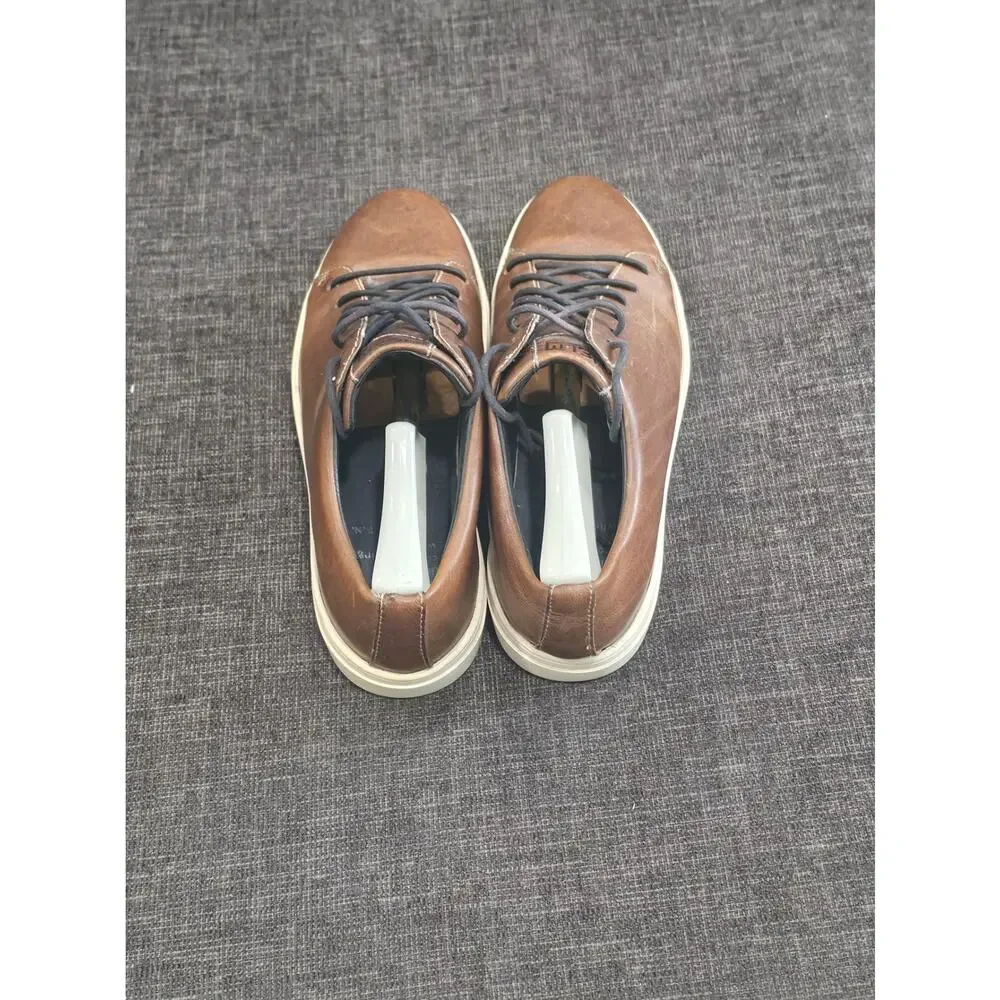 HELM Boots The Xander Brown Leather Sneakers Mens 9.5 M Low Top Casual